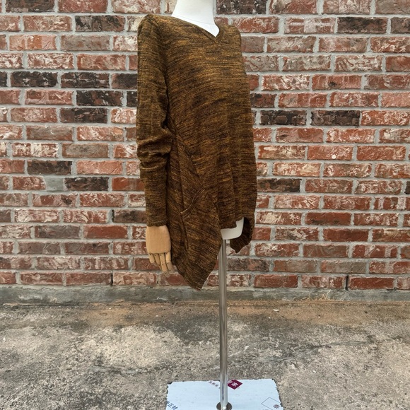 LOGO by Lori Goldstein golden brown cotton/cashmere blend sweater / S / EUC - Picture 7 of 11